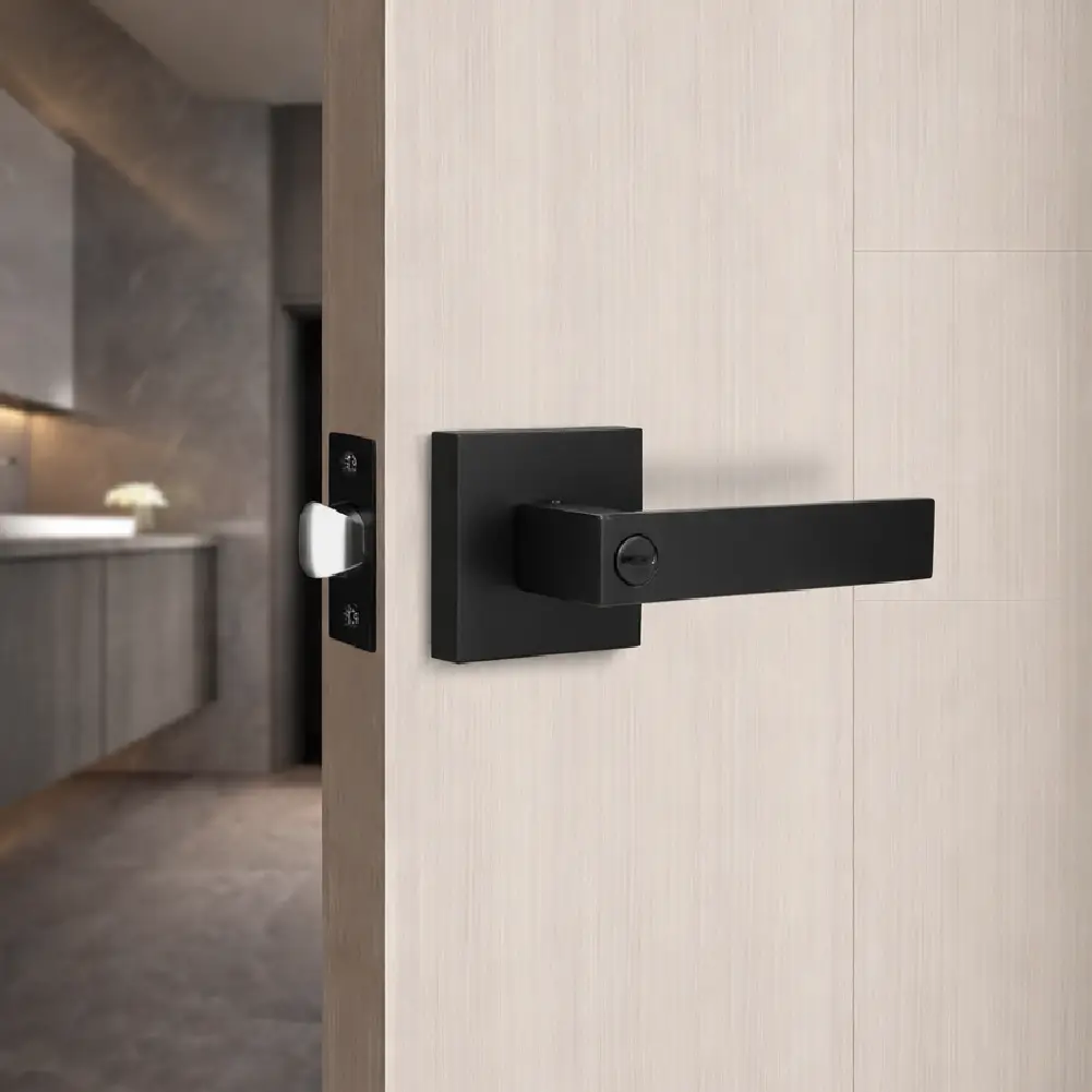 Lockset pintu moden dengan kemasan hitam matte