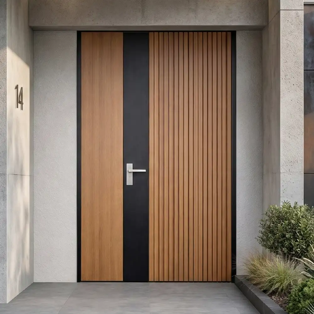 Pintu kayu main door 1.5 daun design