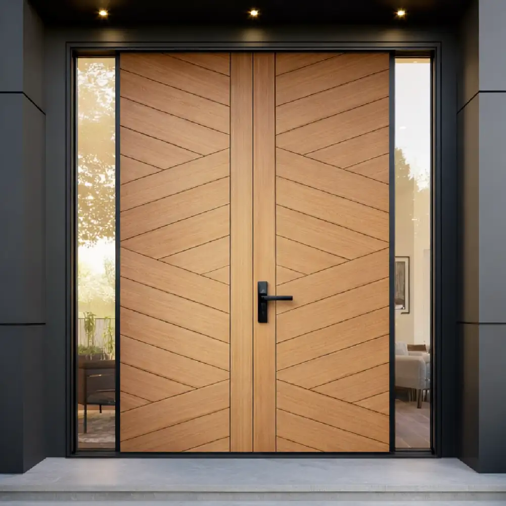 Premium pintu kayu main door 2 daun design